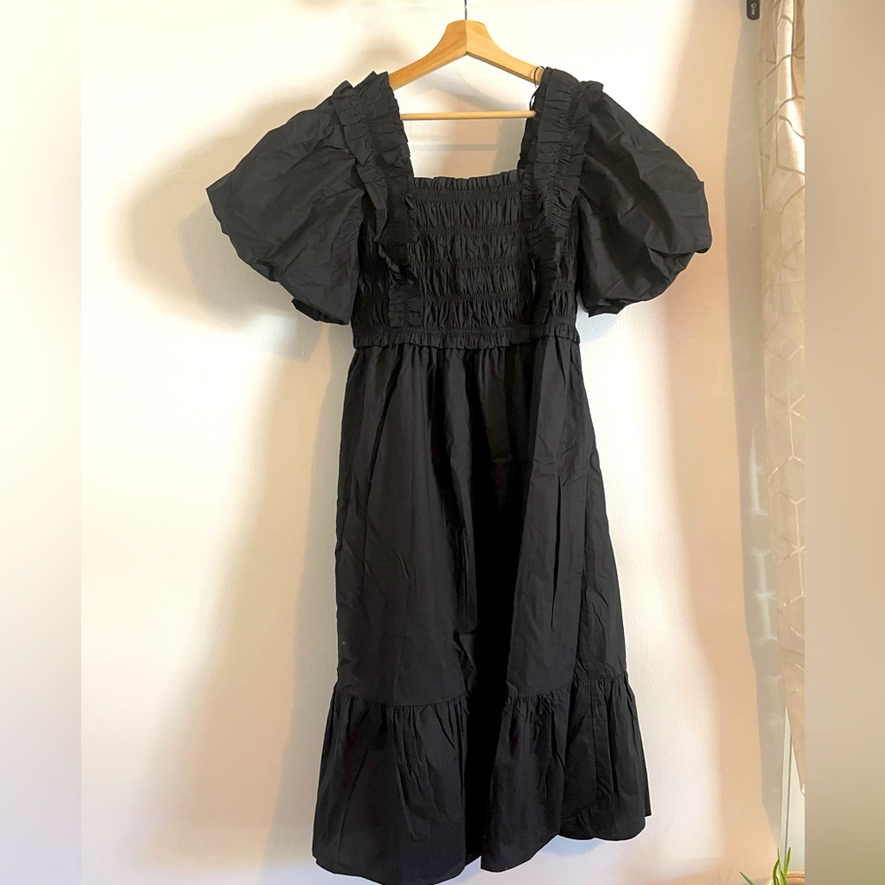 Ruffled Smocked Midi Dress